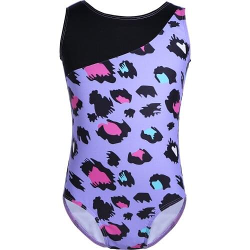 Kids Girls Leotard Clothes Sleeveless One-Piece Ballet Bodysuit Cute Leopard Print Gymnastic Workout Jumpsuit Children Dancewear