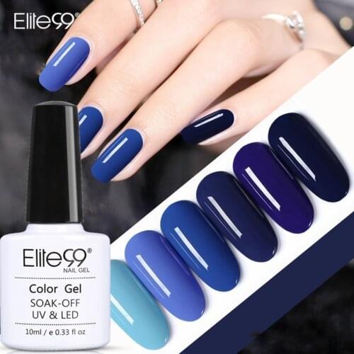 Elite99 Blue Series Nail Polish 10ml Soak Off UV Gel Polish Glue Lacquer Manicure Nail Art Varnish Tool Long-lasting Gel Lacquer