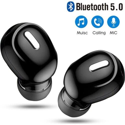 Mini In-Ear 5.0 Bluetooth Earphone HiFi Wireless Headset With Sports Earbuds Handsfree Stereo Sound Earphones for all phones