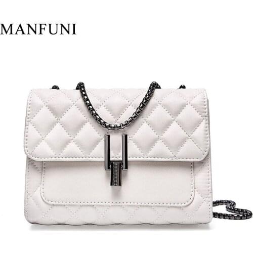 100%Genuine Leather Fashion Women Crossbody Bag Black Chain Female Shoulder Bags Small Flap Daily Casual Lady Messenger Bag Pur