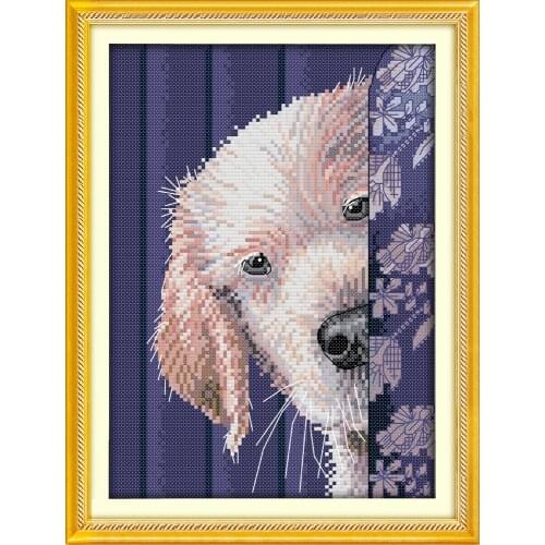 Joy sunday animal style At a glance handcraft make dog cross stitch pattern kits with chart