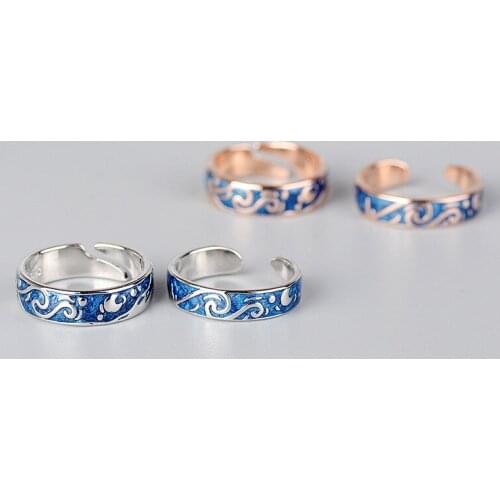 New Arrival 2019 Universe 925 Sterling Silver Finger Rings For Women Adjustable Lovers' Wedding Men Ring Party Gifts Free Ship