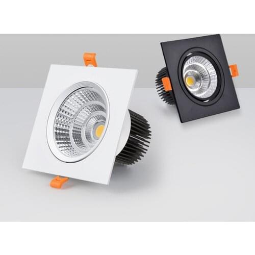 Single head square spotlight, ceiling cob recessed led lamp, grille spotlight, Doudou, angle adjustable, factory direct supply