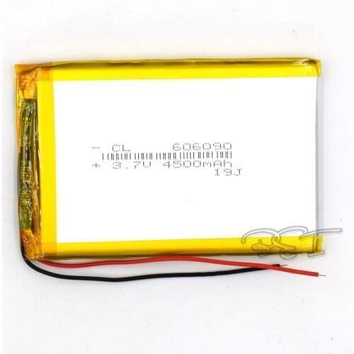 10Pcs 3.7V Lithium Navigator Rechargeable Li-polymer Battery 606090 4500mAh Li-Po Batteries GPS DVD Powerbank PAD Li-ion Cell Sp
