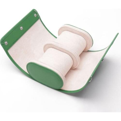 Portable Watch Storage Box PU Leather Watch Roll Pouch Collector with Slid in Out Watch Organizers Accessories Green Best Gift