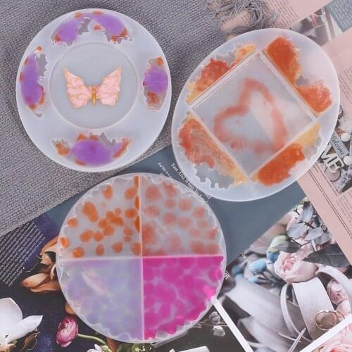 DIY Crystal Epoxy Swing Table Base Wave Coaster Mould Crystal Epoxy Coaster Silicone Mould Resin Epoxy Kit and Molds