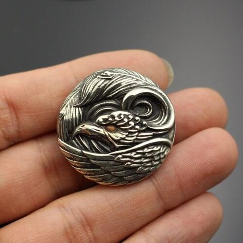 DIY leather craft eagle design solid brass wallet decoration screws button 2pcs/lot dia 28mm