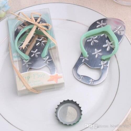 Silver color starfish flip flops bottle opener Sandals Shoes Beer Bottle Red Wine Openers Slipper Shaped Wedding Favors