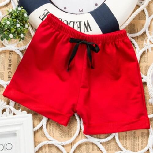 Baby Girls Boys Shorts Summer Cotton Kids Beach Shorts Toddler Pants Solid Color Casual Sytle Shorts for Boy Childrens Swimwear