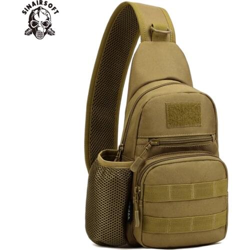 SINAIRSOFT Tactical Fishing Army Bag Men Sling Chest Message Bag Men One Single Shoulder Waterproof Sport Ride Crossbody Hunting