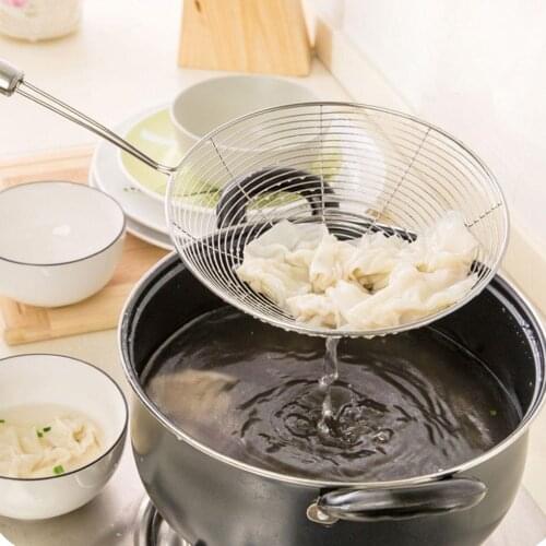 Skimmer Solid Spider Strainer Ladle Stainless Steel Kitchen Utensil Tool French Fries Fish Frying Utensil