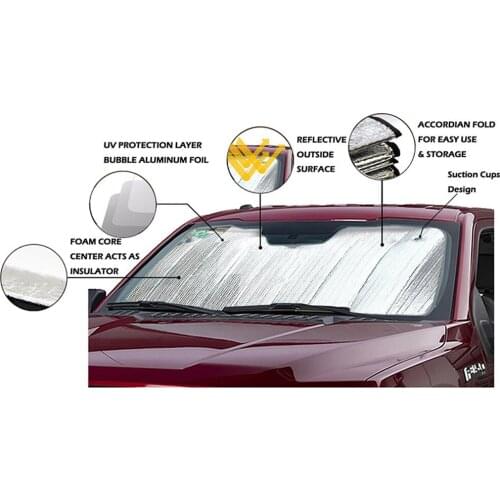 2021 Car Retractable UV Protection Cover Sunshade Front Rear Window Curtain Shade Sun Protector Windshield Visor