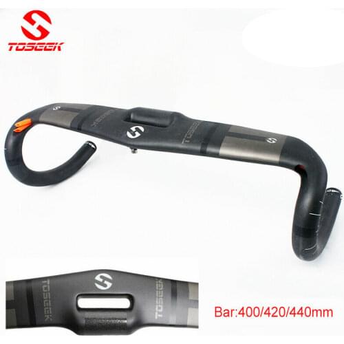 TOSEEK Carbon Road Bike Handlebar 31.8mm Handle Bar Drop Stem Ultralight Bent Bar 400/420/440mm Bike Parts Bicycle Accessories