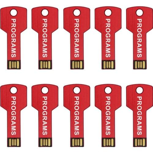 J-boxing Bulk 100PCS Custom Name 8GB USB Flash Printed Logo Engraved Flash Drive Personalize Metal Key USB Pendrive Memory Stick