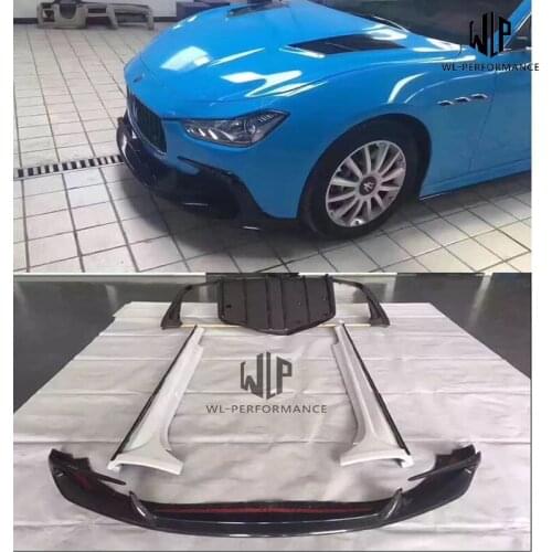 Car Body Kit High Qulaity Carbon Fiber Front Bumper Lip Rear Diffuser Side Skirts Rear Spoiler For Maserati Ghibli Q4 13-16