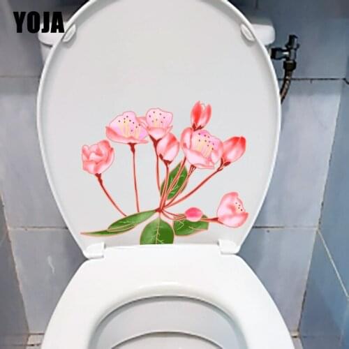 YOJA 22.9X19.4CM Cartoon Peach Branch Childern WC Decor Toilet Home Room Wall Sticker Decal T1-1447