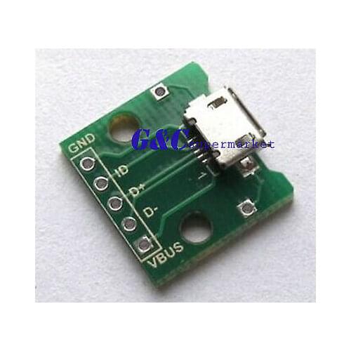 1pcs MICRO USB to DIP Adapter 5pin female connector B type pcb converter