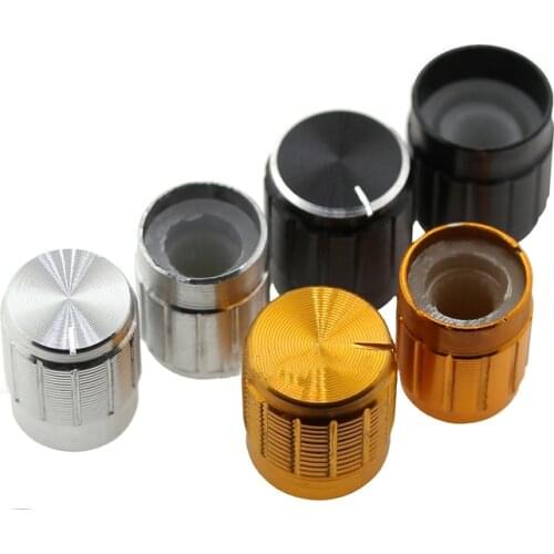 10pcs 15*17mm aluminum alloy potentiometer knob rotary switch volume control knob black For DIY