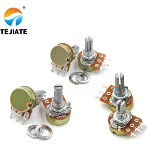 5pcs WH148 B1K B2K B5K B10K B20K B50K B100K B250K B500K B1M 3pin 15mm 1K 2K 5K 10K 20K 50K 100K 250K 500K 1M