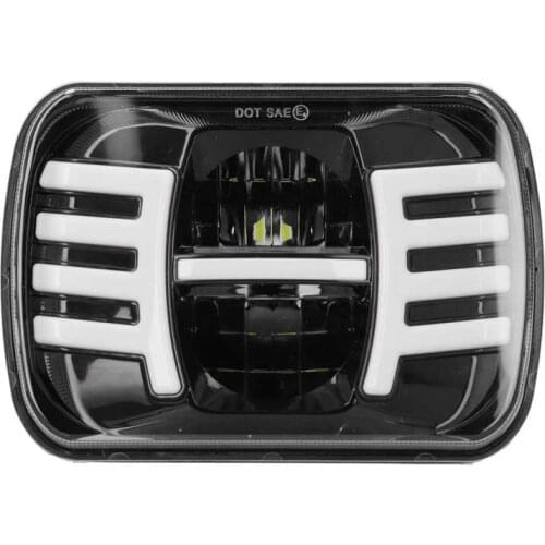 Car Styling Car Accessories 7in Headlight Turn Signal Halo DRL with to 3pin Cable Fit for Jeep Wrangler YJ/Cherokee