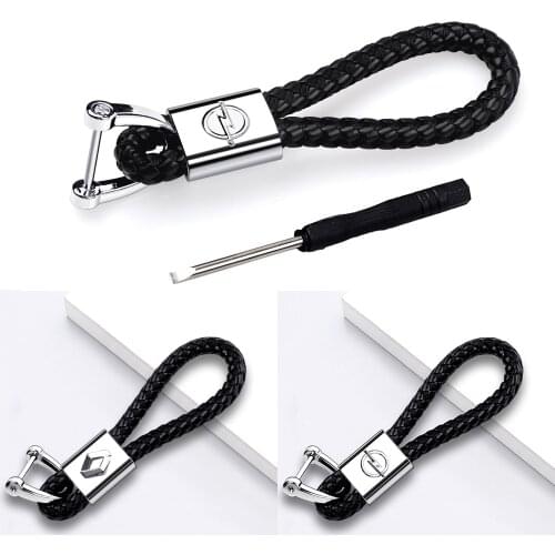 Car Styling Fashion metal Braided rope Keychain Key Chain Rings for Land Rover Toyota Honda Volkswagen BMW Hyundai Peugeot Skoda