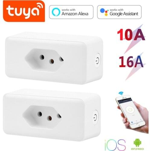 Brazil Smart Socket WIFi Smart Plug Wireless Remote With Tuya SmartLife Timer Voice Control 10/16A Work For Alexa Google Home