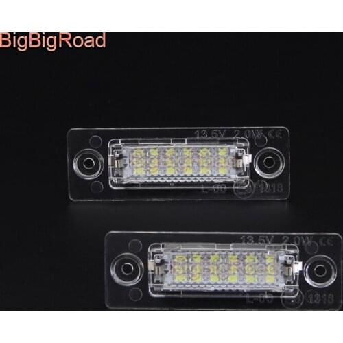 BigBigRoad For Volkswagen Passat Cimousint 2001~2005 / Caddy III 2004~2010 LED Car License Plate Light Number Frame Lamp