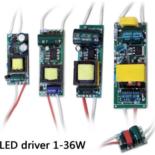 Led driver 3v 5v 12 volt DC 300ma amp adapter power supply IC Halogen transformer 1-36W for LED Spot light Bulb Chip