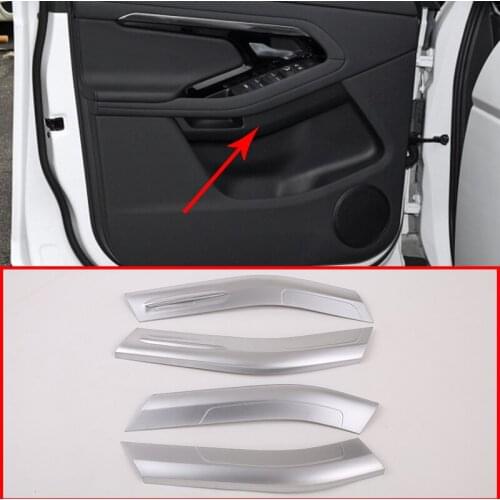 For Land Range Rover Evoque 2019-2020 ABS Chrome Interior Door Decoration Trim Car Accessories 2 Styles 4 Pcs