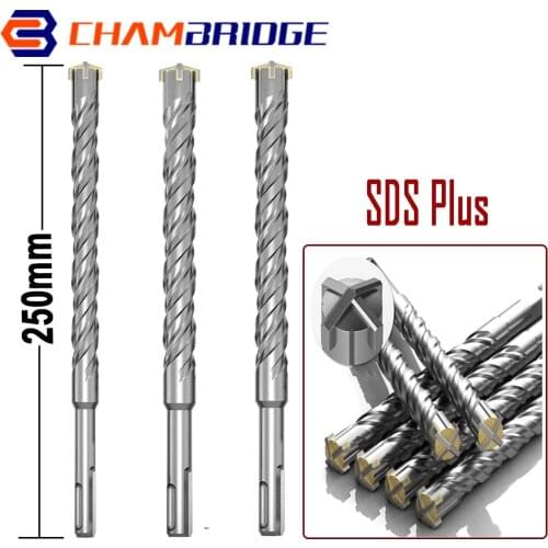 250mm Round Shank Electric Hammer SDS Plus Drill Bit 20/22/25mm for Concrete Wall Brick Block Masonry Hole Saw Drilling Bits
