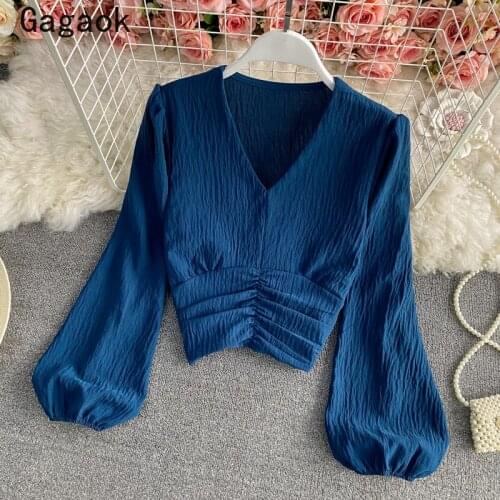 Женские рубашки с длинным рукавом Gagaok China At AliExpress