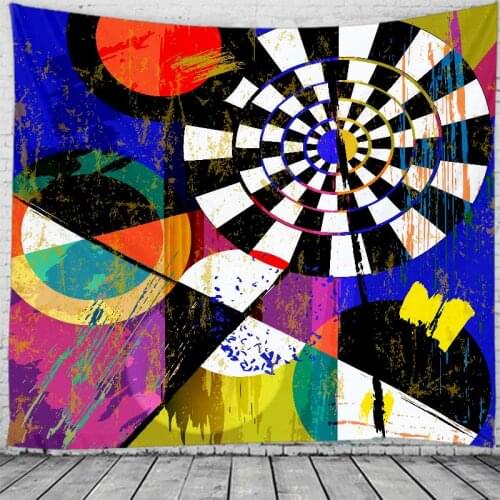 Hippie Bohemian Style Tapestry Landscape Hanging Flower Psychedelic Tapestry Wall Hanging Decor Halloween Deco