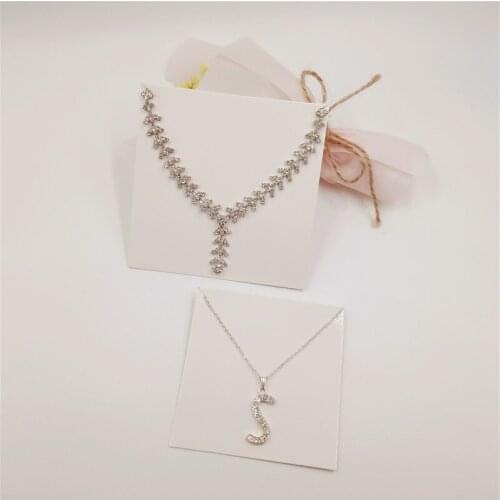 White Color Simple Blank Style Necklace Show Displays Card Two Size Paper Cardboard Fashion Jewelry Packing Cards 100Pcs/Lot