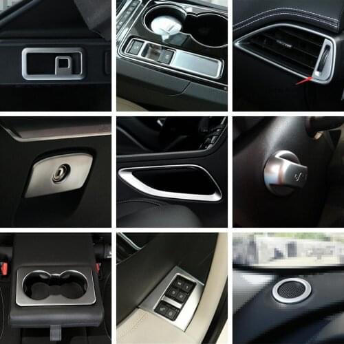 Lapetus Matte Interior Refit Kit Steering Wheel / Roof Reading / Head Lamps Frame Cover Trim For Jaguar F-Pace X761 2017 - 2020