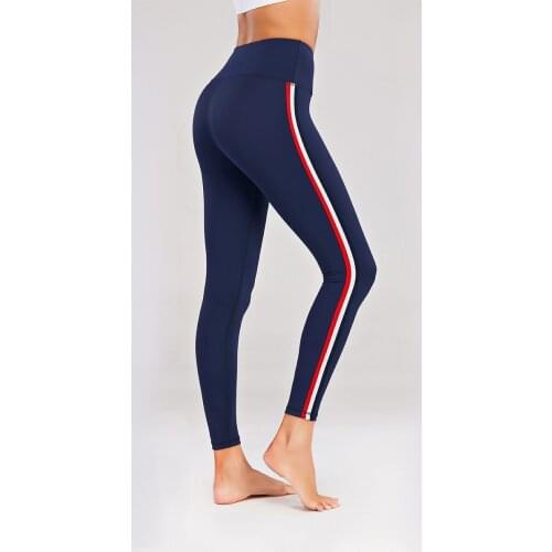 ​High Rise Navy Yoga Legging Female Premium Ankle-length Supportive Sport Tights Woment Squat Proof Compressive Jogging Pants