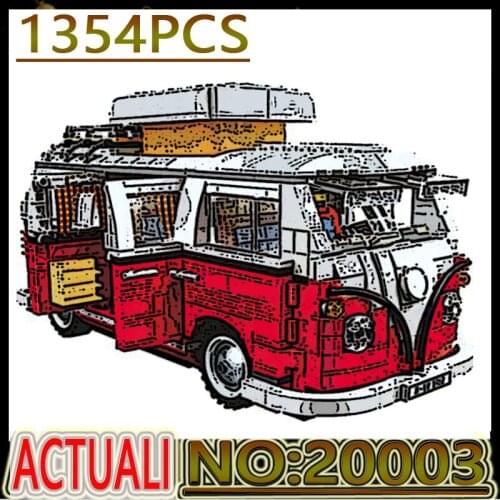 Hot T1 Camper Car Van Fit High-Tech Model Building Block Brick Toy 10220 Gift Kid Boy Birthday Christmas Compatible wit 20003