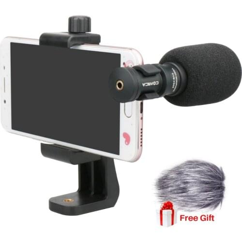 Comica CVM-VS08 Mobile Phone Microphone Video Mic For iPhone Samsung Smartphone with Wind Muff Rotated Phone Stand