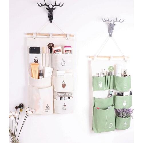Owl 9 Hanging Storage Bags Closet Hanging Organizers Wall Mounted Wardrobe Organizer Cosmetic Sundries Toys Storage Basket