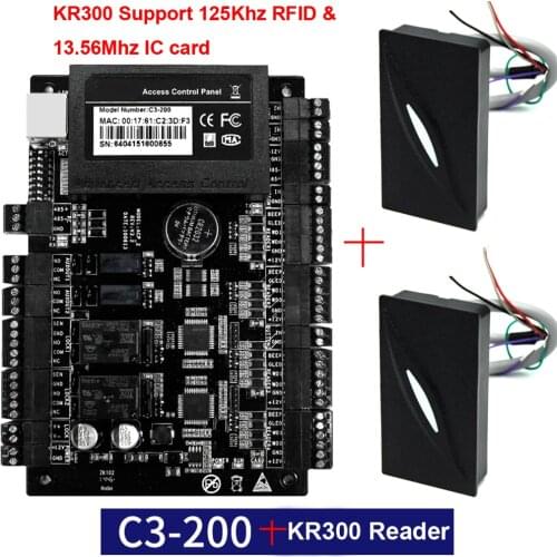 IP-based Door Access Control Panel with 2pcs KR300 Reader TCP/IP RS485 Communication Advanced Access Control Wiegand 26-bit