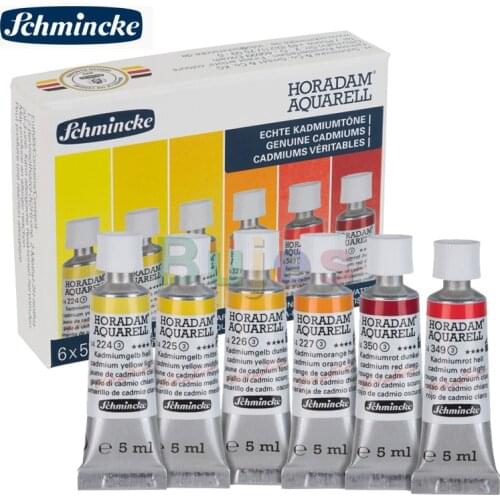SCHMINCKE Horadam Aquarell Set, 6 Color 5ml Tubes Set, High-quality Natural Gums, Water-soluble Resins, & Pigments