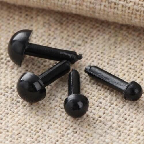 100pcs Black Plastic Safety Toy Eyes Kits for Teddy Bear Doll Animal Hand Making DIY Arts and Crafts Supplies 3/4/5/6mm