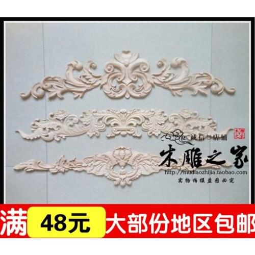 The new Dongyang woodcarving angel long floral applique flower flower decoration furniture cabinet door flower bed of carved woo