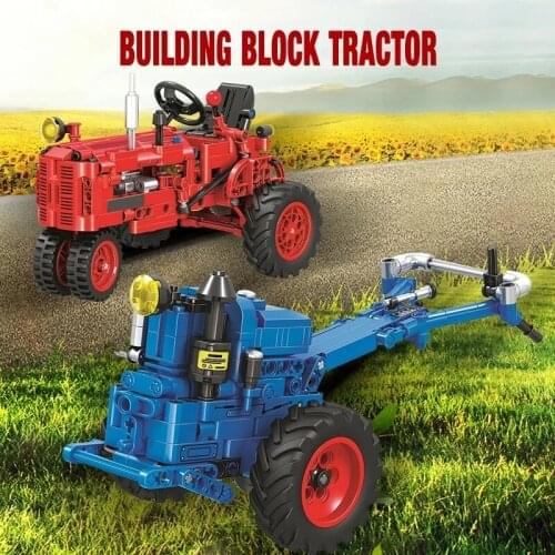 NEW City Classic retro tractor and Walking tractor Car model building Block technology DIY Childrens educational Toys Gift