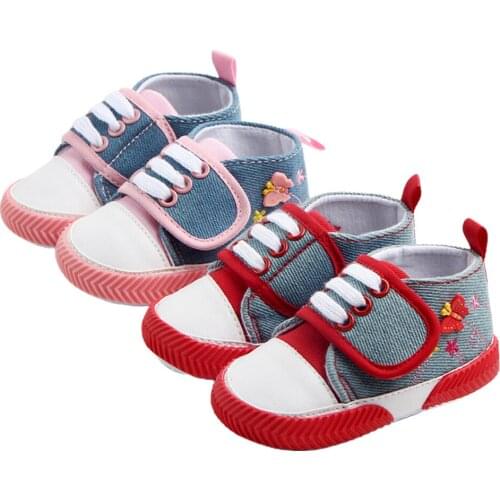 Toddler Baby Boy Girl First Walkers Newborn Infant Anti-Slip Soft Sole Velcro Butterfly Casual Shoes Sneaker