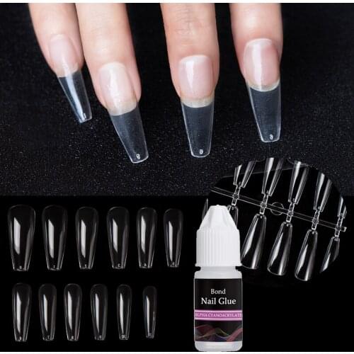 Fake Nails Forms Extension Set False Nails Manicure With Nail Glue Set Fast-dry Adhesive Acrylic French Nail Art False Tips