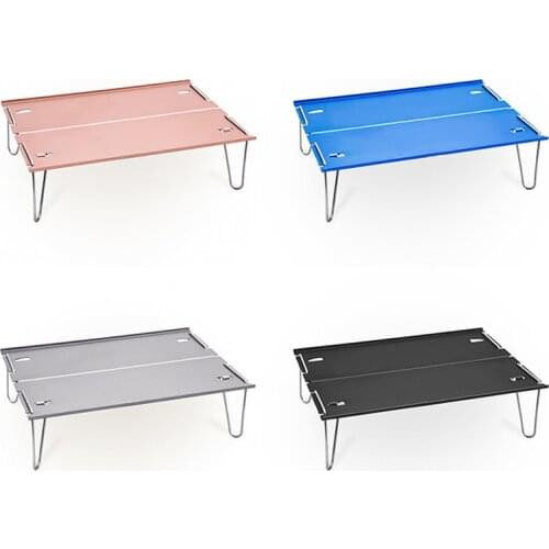 Portable Camping Table, Small Ultralight Folding Table with Aluminum Table Top and Carry Bag, Mini Barbecue Coffee Table
