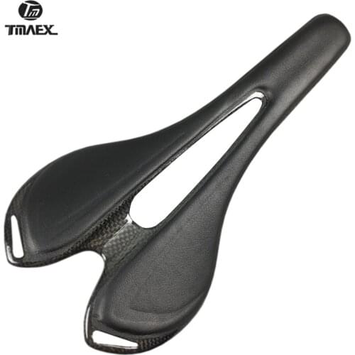 No Logo Cycling Full Carbon Saddle 3k Carbon+Leather Road Bicycle Saddle Cycling Mountain Bike Front Seat Mat MTB Bicycle Parts