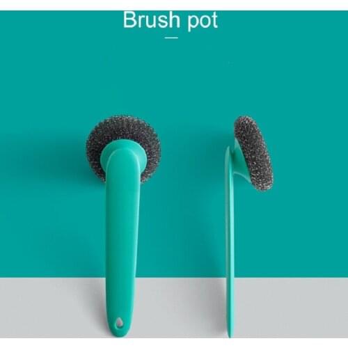 Kitchen Cleaning Brush For Focal Stains Magic Stainless Steel Handle Clean Brush Kitchen Washing Cleaning Pot pan Dust Remove