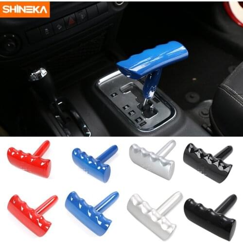 SHINEKA Car T Handle Gear Shift Knob Shifter Handball Gear Lever Brake Cover for Jeep Wrangler Cherokee Dodge Chrysler 300/300c