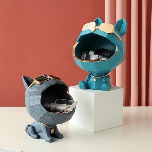 Cute Animal Statue Big Mouth Cat Storage Box Resin Art Sculpture Ornament Figurines Home Decoration Accessories Gifts Decorative